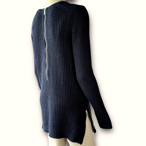 Ann Taylor Merino Wool Blend Long Sleeve V Neck Rib Tunic Sweater Size M Black - Picture 4 of 13